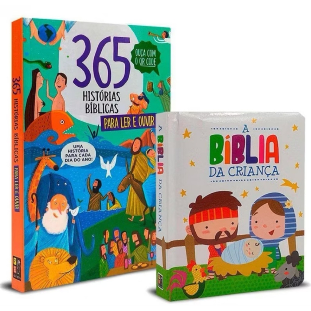 Kit C/2 Infantil - 365 Histórias Bíblicas + A Bíblia Da Criança Para ...