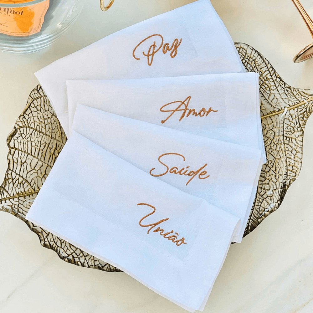 Kit com quatro Guardanapos Ano Novo - Frases - 40x40cm | Shopee Brasil