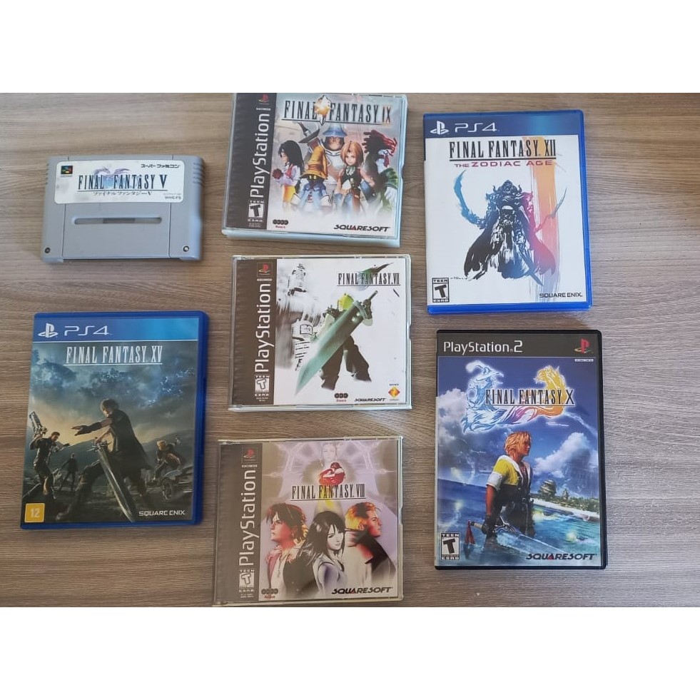 Jogos coleção enfeite decoração Final Fantasy V,X, XV, VII, VIII, XII, IX