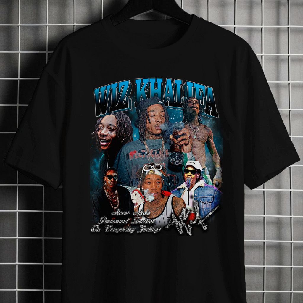 Camiseta Unissex Graphic Wiz Khalifa Boolteg Camisa 100% Algodão
