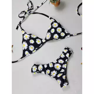 Biquini Asa Delta Feminino Estampado Margarita com Bojo  - Moda Praia em Oferta na Shopee