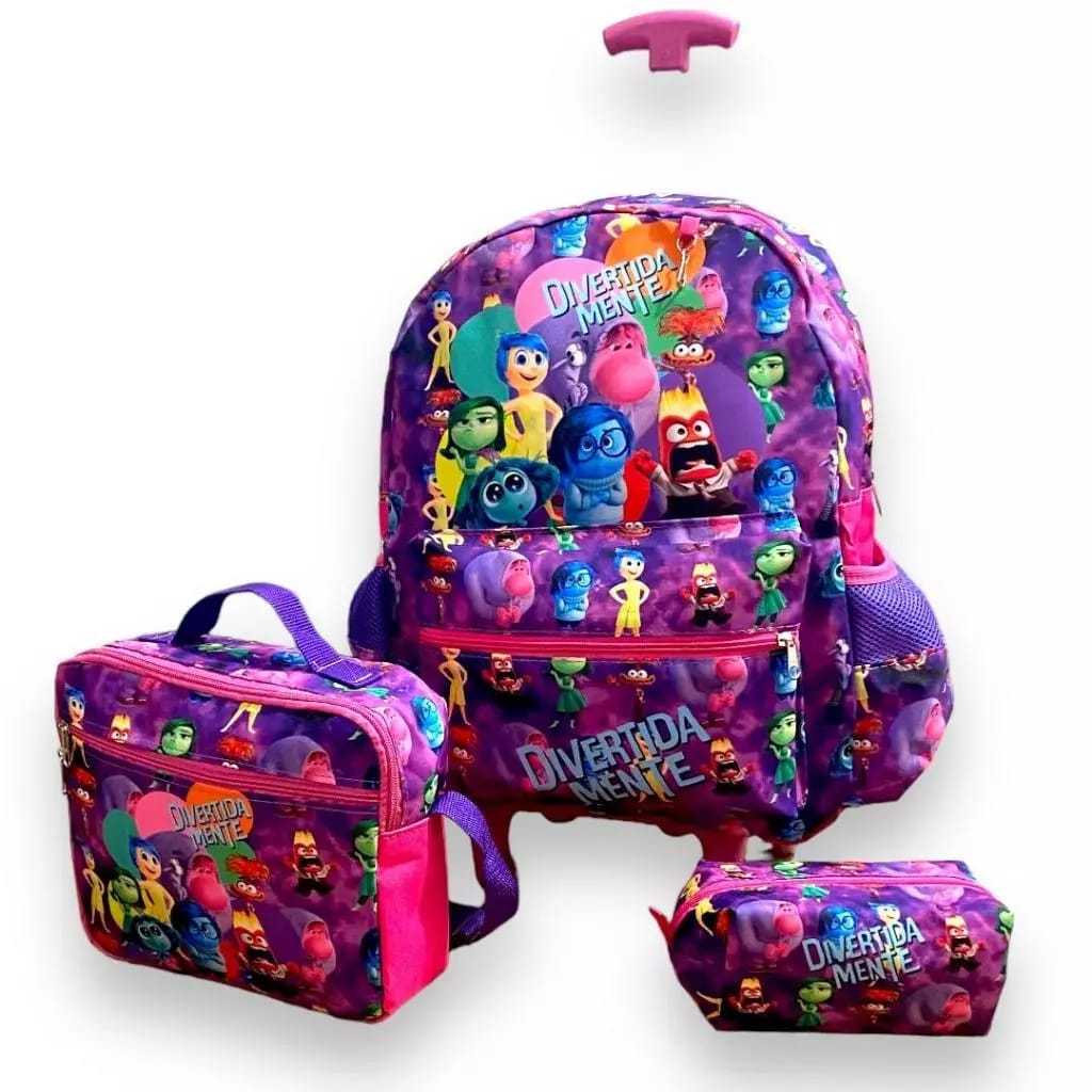 Kit Mochila escolar com Rodinhas Divertida Mente 2. | Shopee Brasil
