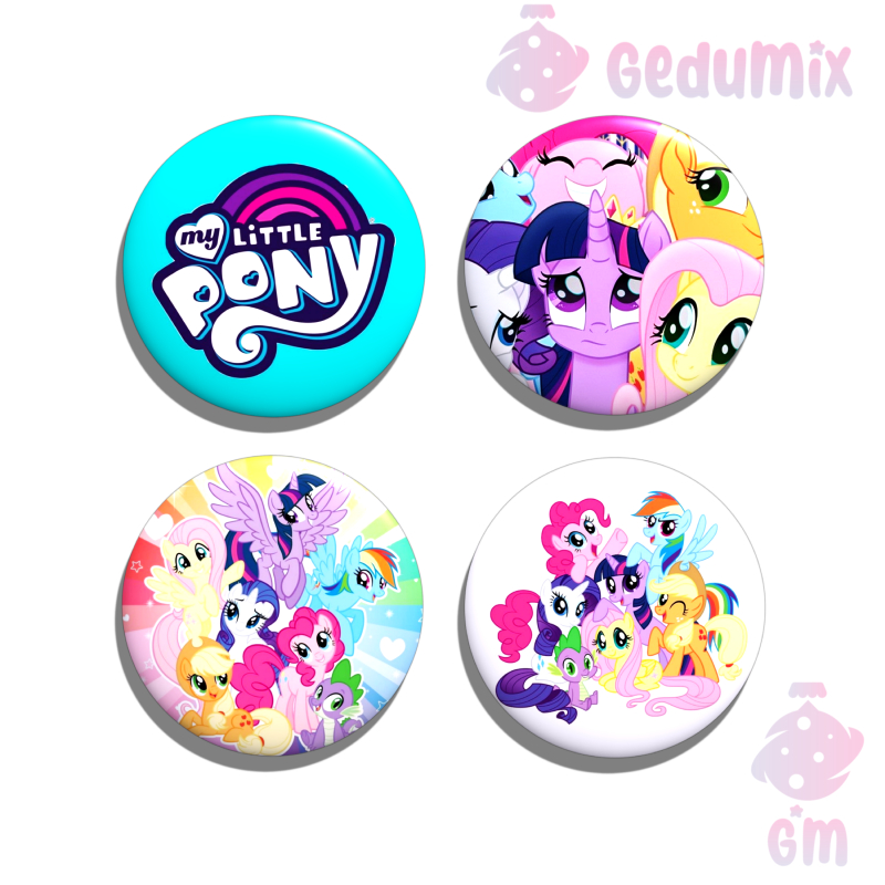 KIT 4 Bottons Broches My Little Pony MLP Aesthetic | Shopee Brasil