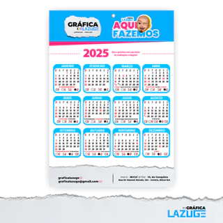 Calendários 20x28cm Personalizado