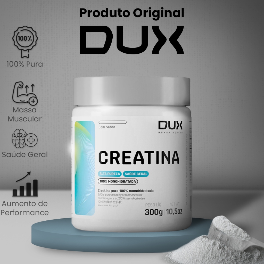 Creatina Pura Monohidratada 100% Original Pote Com 300G Dux ...