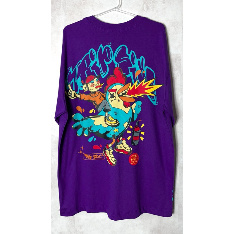 Camiseta Oversized Trip Side Original “Crazy Chicken” - Roxa