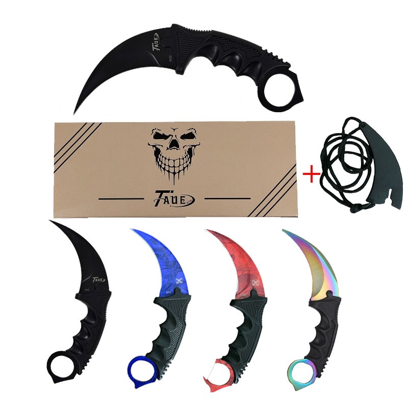 Faca Canivete Curvado Oxidado Com Bainha Modelo Karambit A22