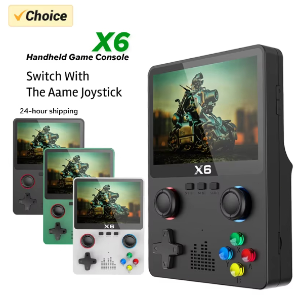 X6 Retro Video Game Console 3.5/4 '' IPS Tela Portátil Handheld Game Player 10000 + Jogos Clássicos Crianças Presentes