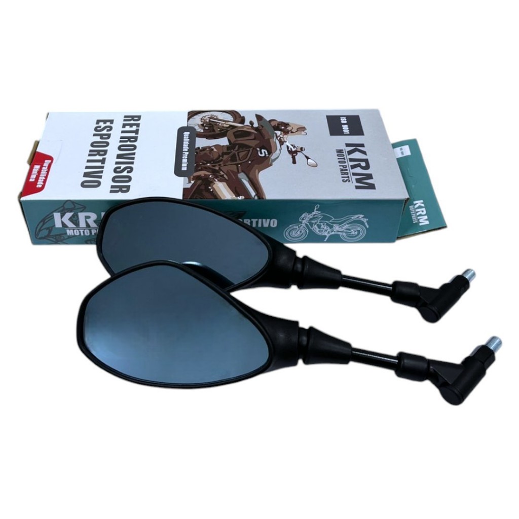 Retrovisor BMW Esportivo Haste Longa Lente Azul KRM