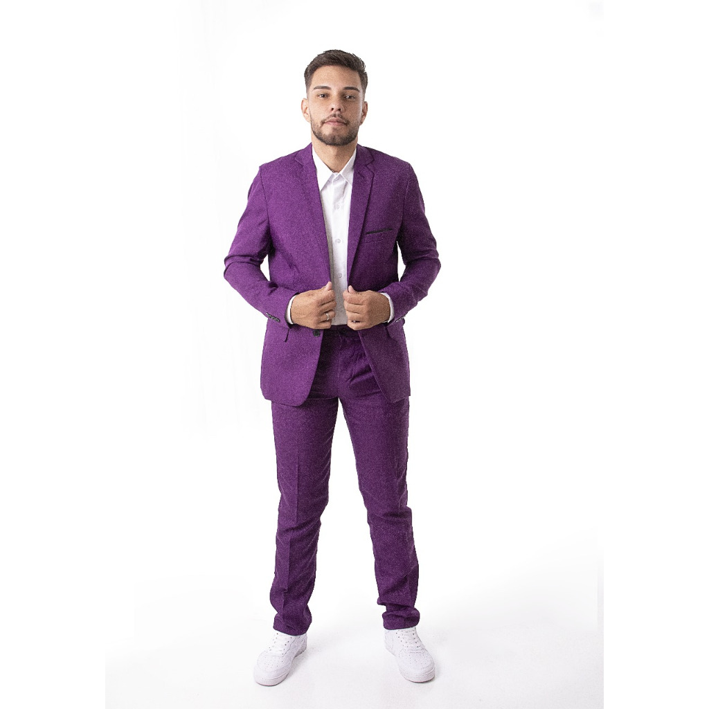 Conjunto Terno Completo Masculino Elegante Roxo Super Novidade | Shopee ...