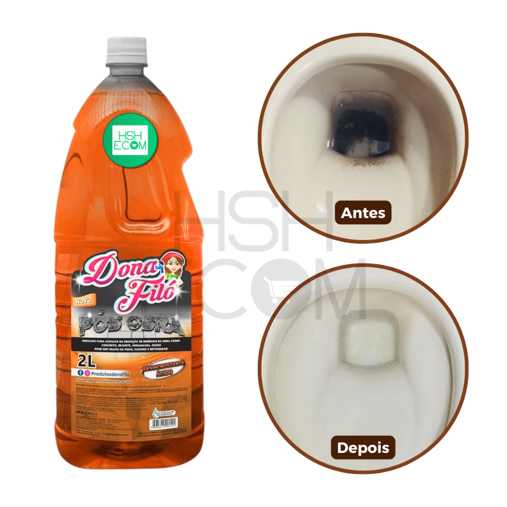 Limpador Para Desencardir Vaso Sanitário Limpa Sem Esforço 2 Litros ...