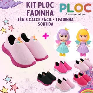 Kit Fadinha Ploc: Tênis P26 Calce Fácil Passeio Escola  + 1 FADINHA SORTIDA Ploc Brinquedos em Oferta na Shopee