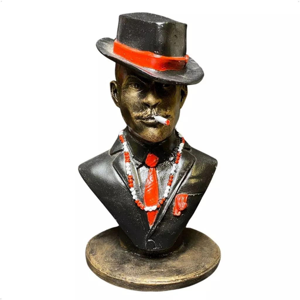 Busto Malandro Camisa Preta em Resina