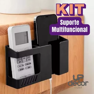 Kit Suporte Parede dois em um Multifuncional Autoadesivo Telefone Móvel/Controle Remoto