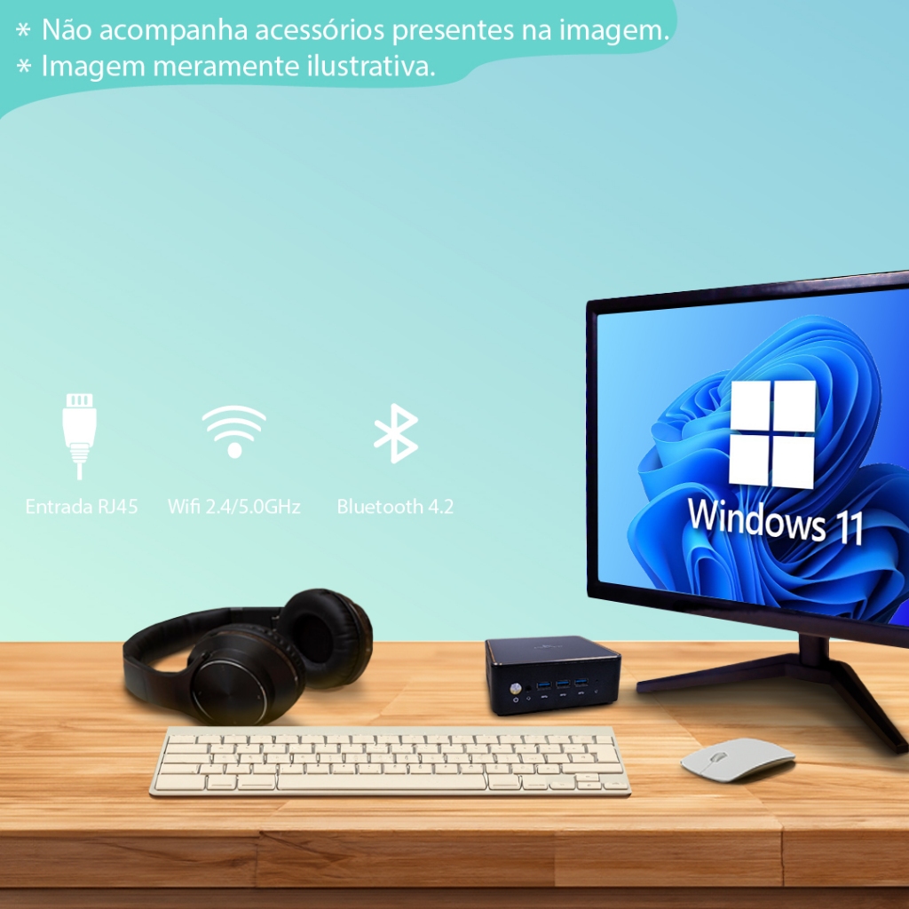 Mini Computador Portátil PC Processador Intel i5-6200U 2.8Ghz