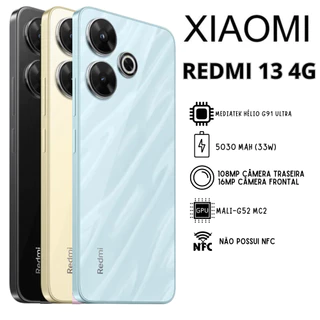 Celular Xiaomi Redmi 13 4G Câmera 108MP ,Processador Mediatek Helio G91 Ultra, Bateria 5030mah, Versão Global