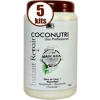 KIT 5 MÁSCARAS CAPILAR ÓLEO DE COCO CBB COSMÉTICOS COCONUTRI HIDRATAÇÃO