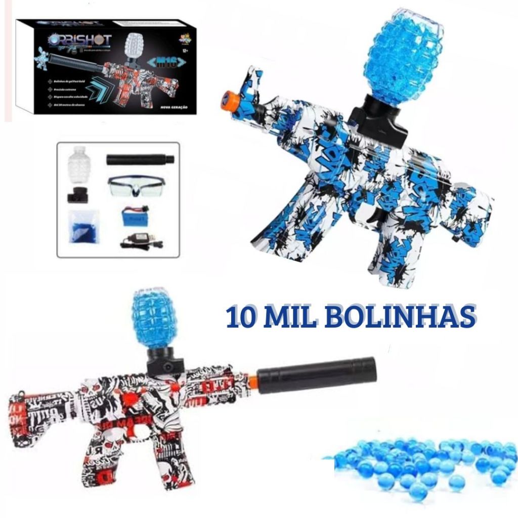 Brinquedo Arminha de Bolinha Em Gel Automatica Lançadora Recarregavel ...