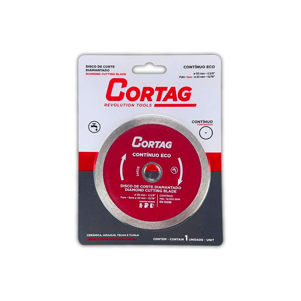 Cortag Disco de Corte Diamantado Cerâmica 110mm Continuo Eco