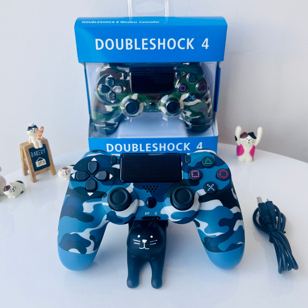 Controle Camuflado Sem Fio Ps4 Joystick Com Cabo Carregável