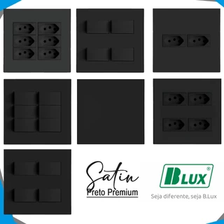 MONTE SEU KIT Recta Black Preta Satin Fosco Conjunto 4x4 Tomada 10a 20a Interruptor Simples Paralelo