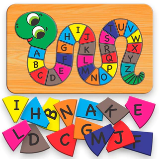 Quebra Cabeça Brinquedo Pedagógico Didático Alfabeto em MDF em Oferta na Shopee