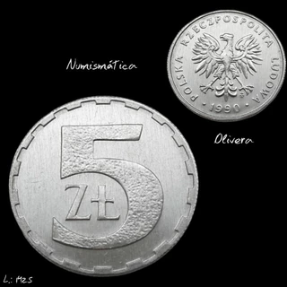 Moeda antiga Polonia 5 zloty. L.: 1425
