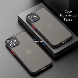 Capa Capinha FOSCA TRANSLÚCIDA FECHADA Preta p/ iPhone e Samsung 7 8 plus XR 11 12 13 14 15 16 PRO MAX