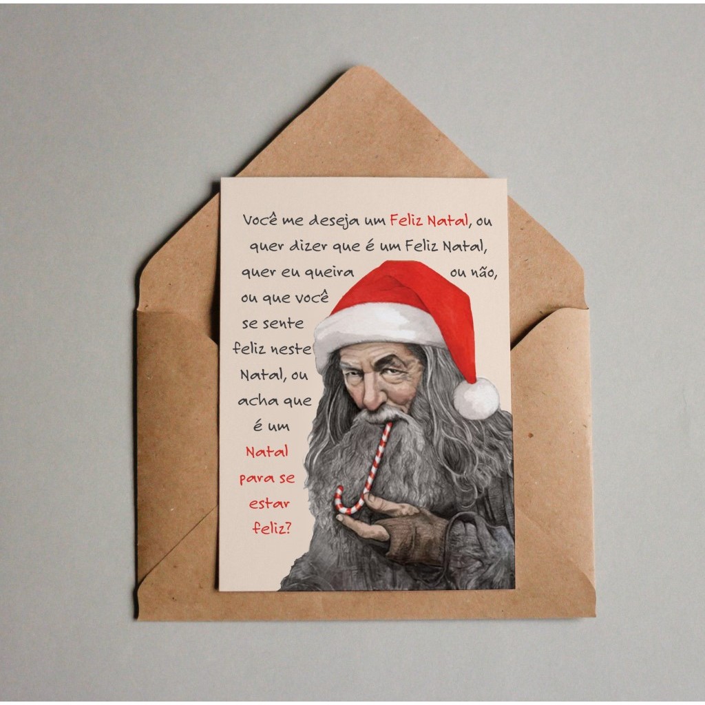 Cartão Comemorativo - Gandalf Noel - O Senhor dos Anéis - Natal