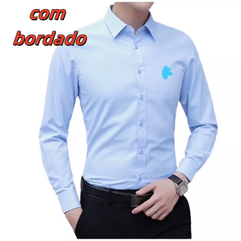 Camisa Social Masculina Manga longa Slim Fit D