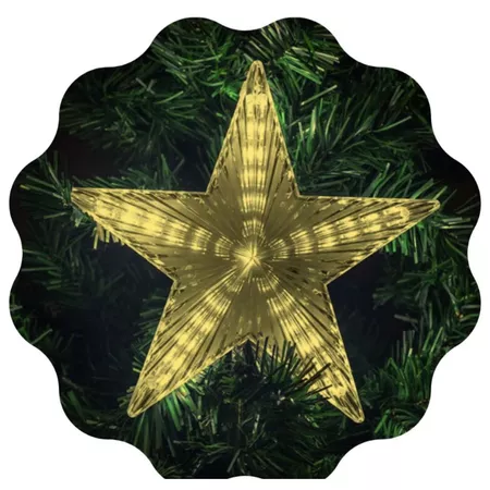 Estrela ponteira de led bivolt colorida ou warn para árvore de natal 15cm