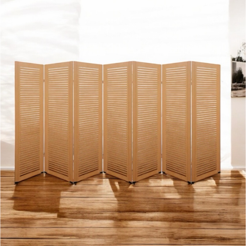 Biombo ripado madeira mdf 6 folhas bipartido pronta entrega | Shopee Brasil