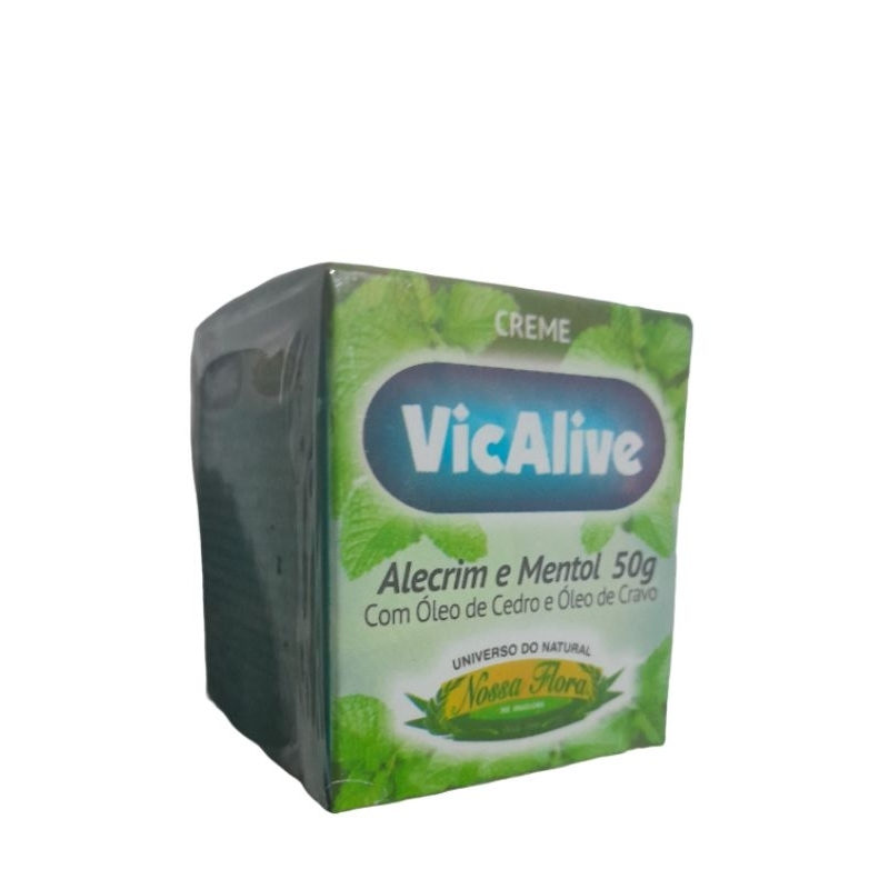 Kit 3 Creme vic alive alecrim e mentol 50g nossa flora | Shopee Brasil