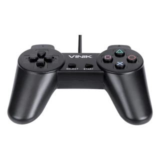 Controle Retro Pc Usb Play 1 / PSONE / Playstation 1 Para Com Fio Cor Preto Vinik