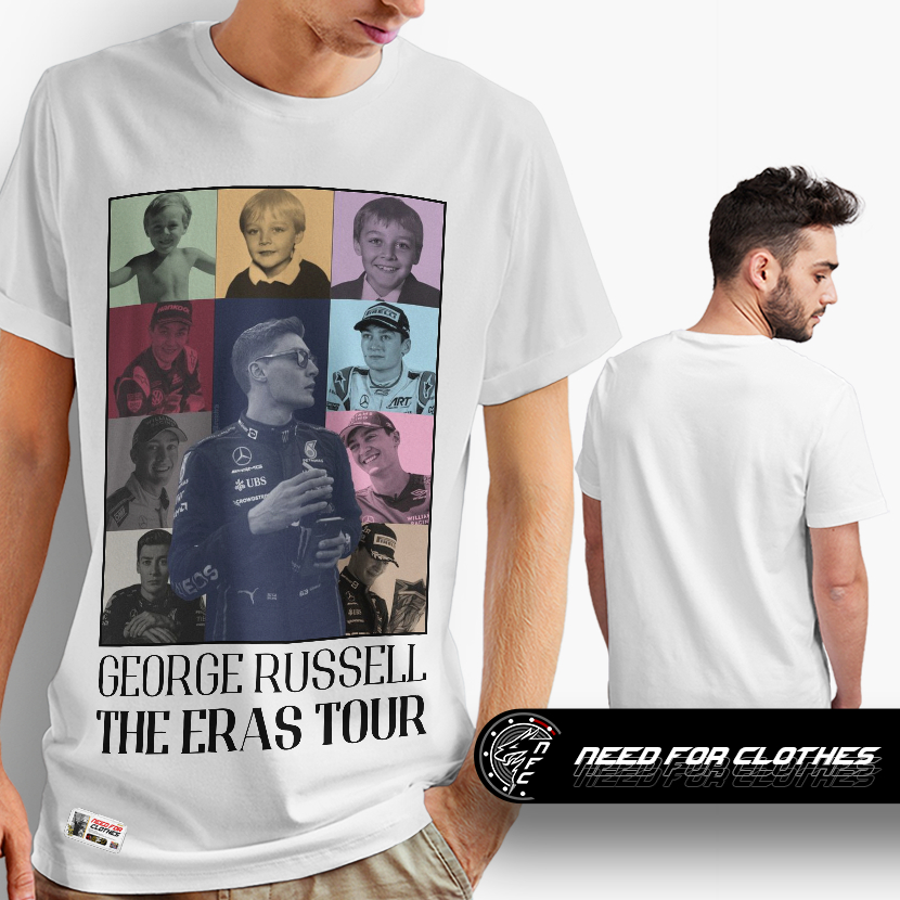 Camiseta George Russell The Eras Tour, Fórmula 1, F1, Automobilismo, Algodão