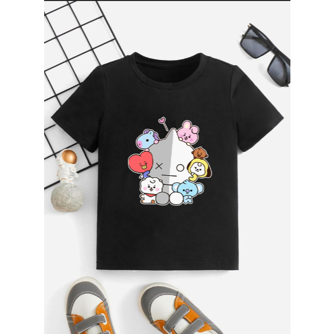 Camiseta Infantil K-pop Bts-Bt21-100% Algodão | Shopee Brasil
