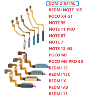 Flex sensor Biometria ( Com Digital ) redmi 10 12 13C A3 POCO M5 M6 PRO NOTE 10S NOTE 9S NOTE 12 PRO NOTE 11 PRO X4 GT