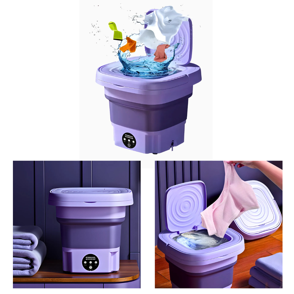 Mini Máquina de Lavar Roupa Portátil – Compacta e Prática para Viagens ...