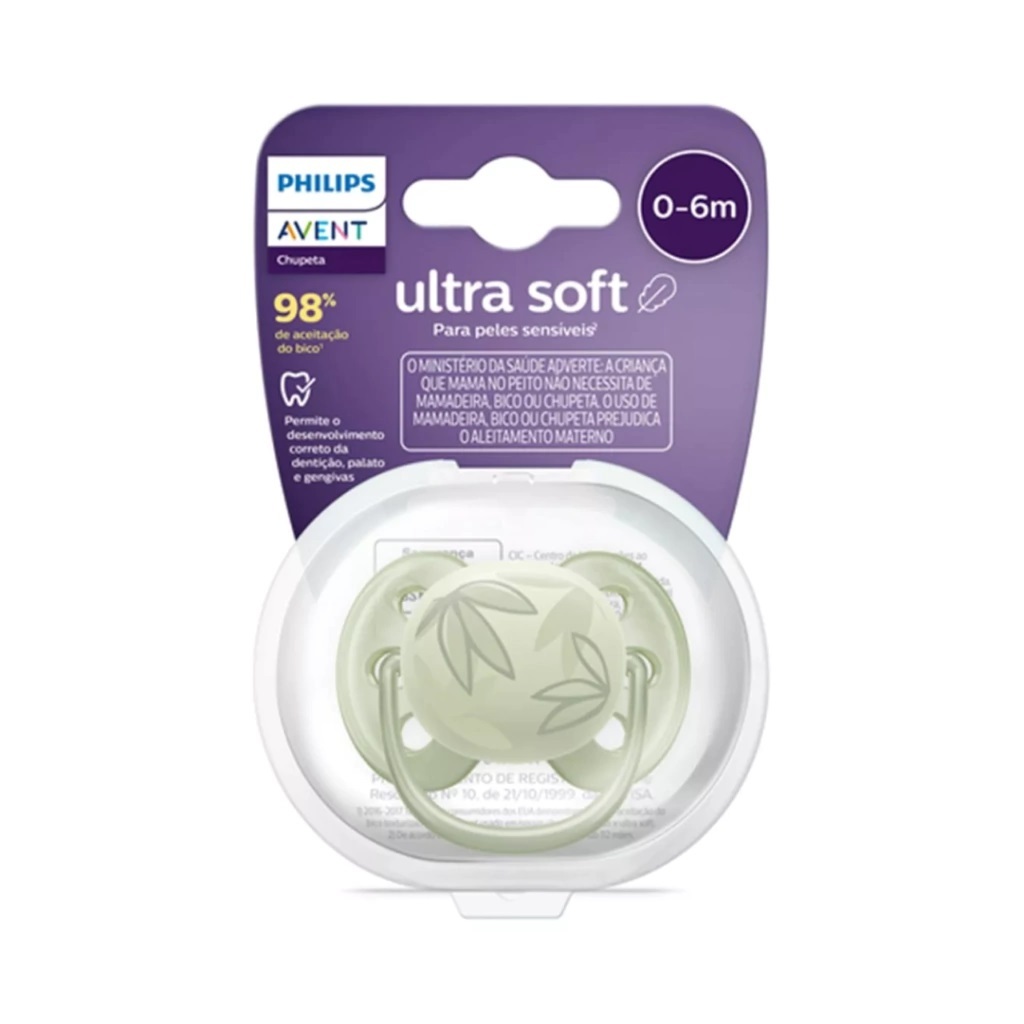 Chupeta Philips Avent Ultra Soft 0 a 6 meses Verde SCF092/02 | Shopee ...