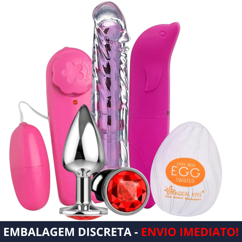 Sex Shop Produtos Kit Vibrador Estimulador Golfinho Ponto G Feminino Personal Plug Anal Egg 2607