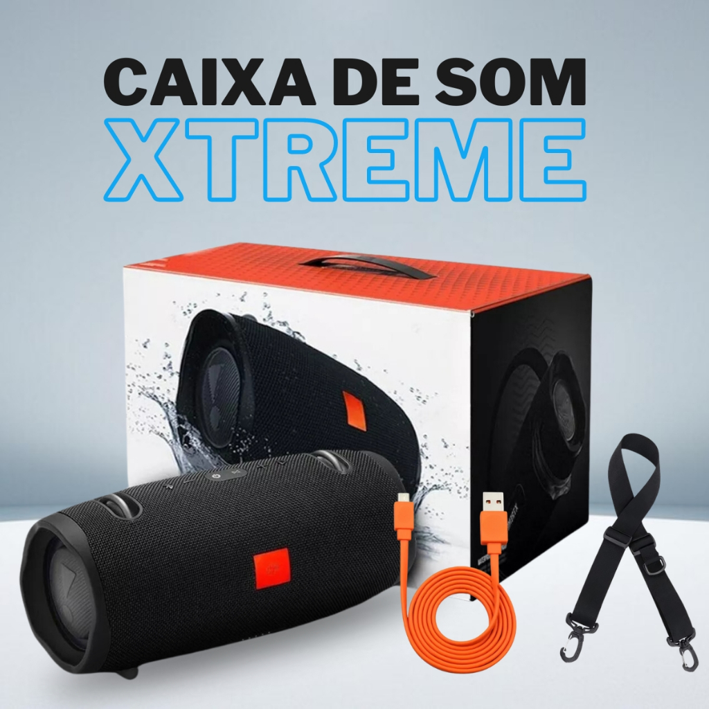 Caixa De Som XTREEM3 (23CM)Com Alça Portátil Bluetooth Pendrive SD