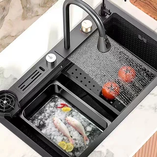 Cuba Cozinha Gourmet 304 Inox/ Ducha Horizontal Torneira Flexível+ acessor de luxe