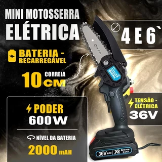 Moto Serra 2 Bateria Mini Serra Eletrica 36V Bivolt 600w 4" E 6"