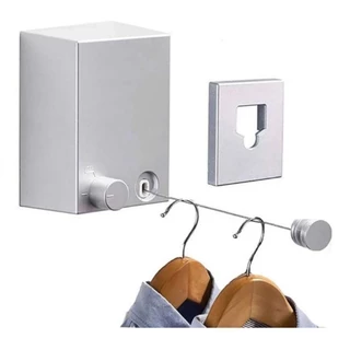 Varal Retrátil Corda De Aço Inoxidável C Suporte Parede em Oferta na Shopee