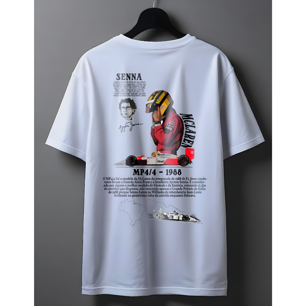 CamisetaTributo Mclaren Senna Camisa Blusa Masculina Diverse Estilos Manfinity 100% T-Shirt