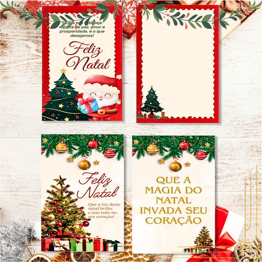 Cartão de Natal, Presente, Agradecimento, Mensagem Feliz Natal 10X7 50 ...