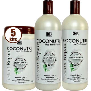5 KIT CAPILAR HIDRATAÇÃO DE COCO CBB COSMÉTICOS COCONUTRI