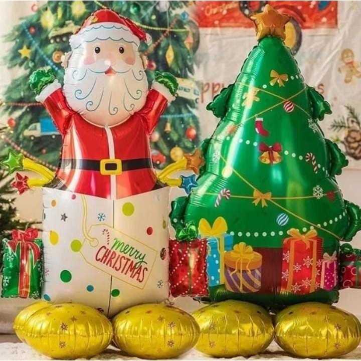 BALAO Metalizada PAPAI NOEL SURPRESA CORPO 3D LINDO PARA DECORACAO DE NATAL