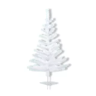 01 Arvore de Natal Pinheiro Pequena Simples Branca 60cm