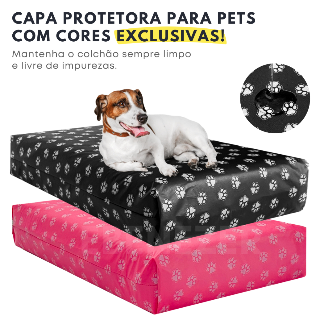 Capa Protetora Impermeável Para Pets Protetor Cama Colchão Cachorro Segura Xixi Todas as Medidas